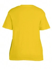 Maweii 大码女式夏季休闲短袖月亮印花 T 恤圆领图案 T 恤女式上衣 - 黃色 - 查看 2