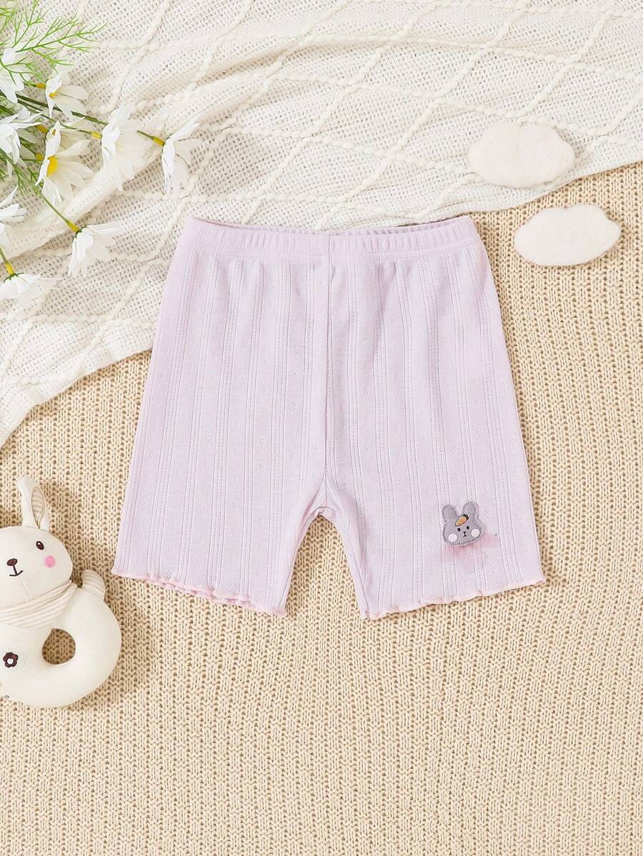 Cô gái trẻ dễ thương màu tím hoạt hình Bunny in xà lách trang trí quần short đi xe đạp - Màu tím - Xem 1