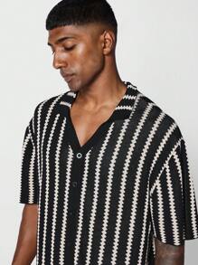 SUMWON Crochet Knit Button Through Shirt