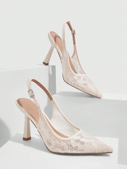 CUCCOO HITCHD أحذية كعب عالي زفاف منقوشة بالدانتيل عصرية وجذابة للنساء، أحذية صيفية للإجازات ، خصومات الشتاء والعطلات السنوية الجديدة