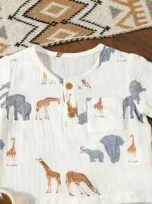 SHEIN Vintaside Kids Baby Boy Summer Casual T-Shirt Set