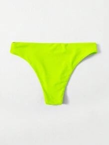 SHEIN Swim Women Summer Beach Neon Bikini Bottom Swimwear Bathing Suit - Mint Green - View 2