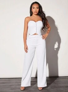 SHEIN SXY Pantalones de traje sencillos de color sólido para dama, ideales para uso diario