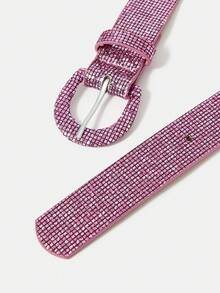 SHEIN ICON 1 Miếng Của phụ nữ Dễ thương , Phong cách đường phố Sáng bóng Long lanh & Kim loại Thắt lưng , Thích hợp Đối với Trường học , Buổi tiệc , Câu lạc bộ đêm , Và Giải trí - Màu đỏ tím - Xem 7