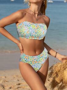 SHEIN Swim Women Colorful Ditsy Floraled Bikini Set - Copyright Purchased Summer Beach