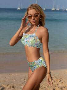 SHEIN Swim Women Colorful Ditsy Floraled Bikini Set - Copyright Purchased Summer Beach