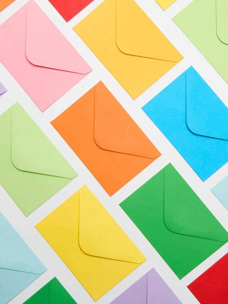 5pcs Random Color Small Envelopes, Suitable For Membership Cards, Paper Storage, Gifts, Business Cards, 4.13in X 2.91in Mini Envelopes, Colored Small Pocket Envelope - Multicolor - View 1