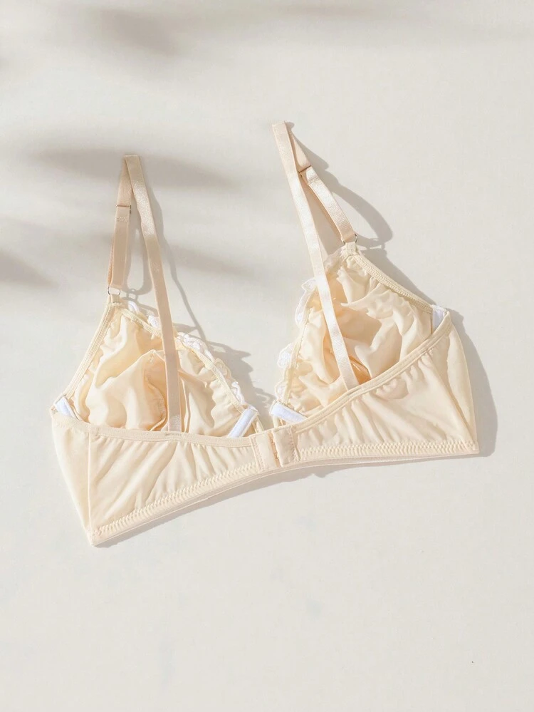 Women's Heart-Shaped Embroidered Patchwork Bra