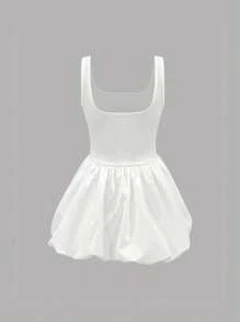 Sweetra Sleeveless Tight Camisole Bodycon Dress Y2K Outfit Holiday Party Birthday Dress  - White - View 2