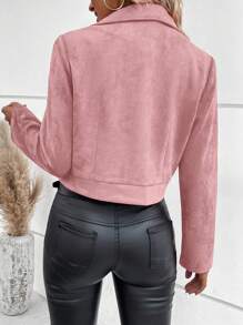 EMERY ROSE Chaqueta Casual de Mujer de Primavera y Otoño con Cuello de Solapa, Cierre con Cremallera y Manga Larga