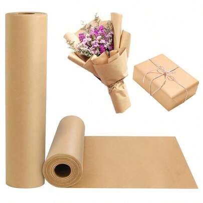 1 Cuộn - Giấy gói quà màu trơn, Giấy da nâu, Cuộn giấy Kraft nâu 15" X 394" (Rộng 38cm), Giấy trang trí quà sinh nhật, Đồ dùng tiệc tùng, Giấy gói quà cưới, Giấy mỏng, Đồ dùng bó hoa, Giấy gói quà, Giấy gói hoa, Bìa áp phích, Giấy nghệ thuật thủ công, Giấy gói quà ngày lễ tình nhân, Đồ trang trí năm mới, Lễ tạ ơn, Halloween, Quà tặng Giáng sinh