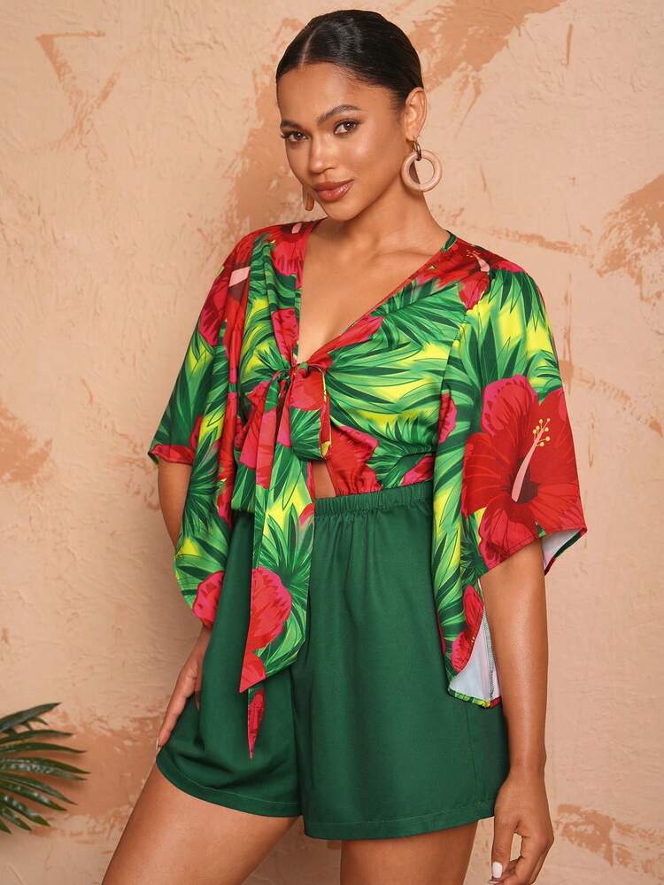 Designer Boho Bohemian Women Vacation Style Twisted Elastic Waist Loose Romper, For Summer, Holiday, Spring, Beach, Festival, Ibiza Fits