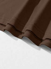 Men's Summer Round Neck Car & Letter Print Short Sleeve Casual Commuter T-Shirt - Coffee Brown - View 3