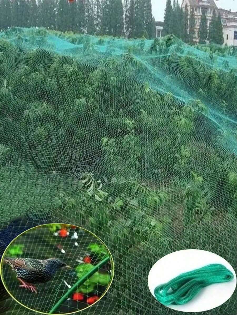 1入組花園植物防護網綠色防鳥網蔬果防鳥網防蟲網葡萄保護網植物病蟲害屏障蝉网保护果树、蓝莓、灌木、蔬菜免受鸟、鹿、松鼠等侵害。尺寸：2x5m/78.74x196.85in