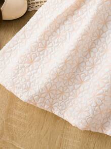 Baby Girl Summer Butterfly Decoration Embossed Sleeveless Dress With Textured Fabric - Multicolor - View 9