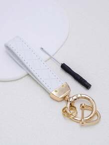 1pc Unisex Zinc Alloy Simple Style Leather Rope Keychain In Black, White, Red, Pink, And Orange Colors - Suitable For Various Keys And Car Key Chains Casual Car Accessories Bag Charm School Cute Goth Y2k