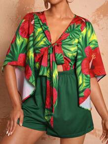 BELANGE HANDMADE Diseñador estilo bohemio boho para mujer mono con cintura elástica suelta retorcida, apto para vacaciones, verano, primavera, playa, festival, Ibiza