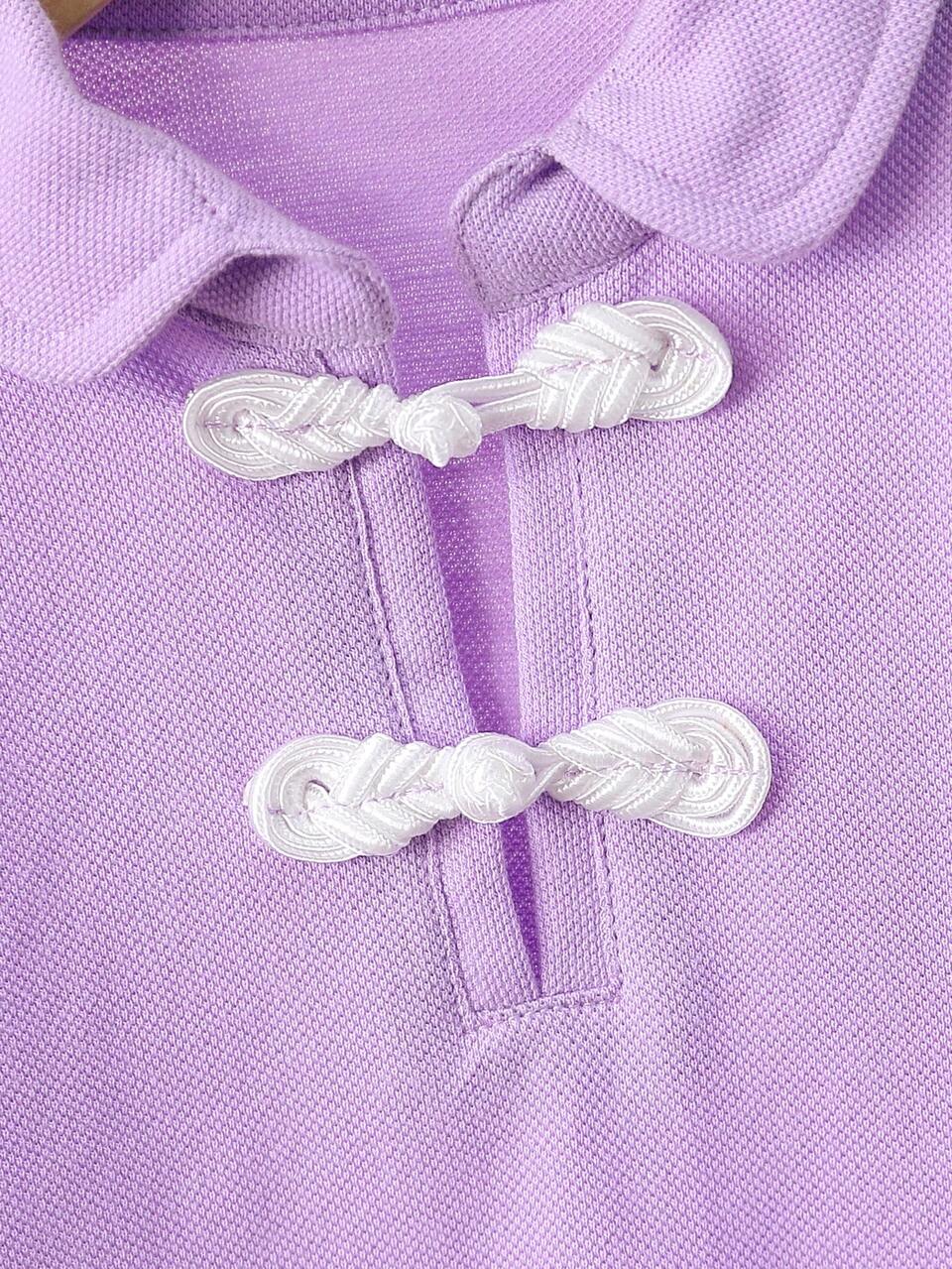 Baby Girls" Purple Elegant Artistic Design Casual Fashionable Matching Dress Set