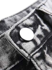 Tween Boy Denim Shorts With Asymmetrical Contrast Color And Ripped Design, Summer - Multicolor - View 4