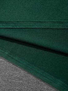 Áo thun nam in chữ và hoạt hình cỡ lớn, mùa hè - màu xanh lá - Xem 5