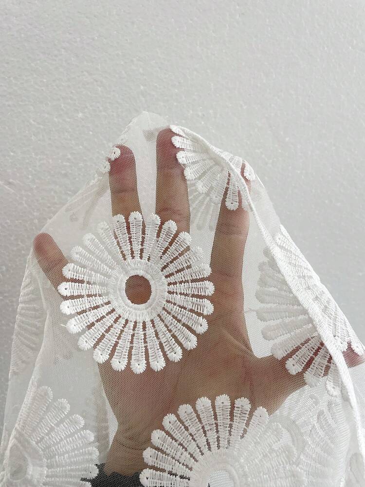 Women Summer Casual Embroidery Detail Button Down Short Sleeve Shirt