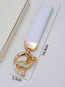 1pc Unisex Zinc Alloy Simple Style Leather Rope Keychain In Black, White, Red, Pink, And Orange Colors - Suitable For Various Keys And Car Key Chains Casual Car Accessories Bag Charm School Cute Goth Y2k