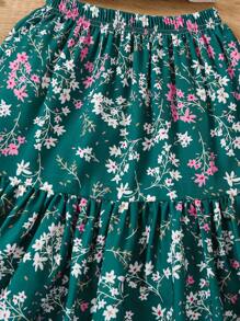 SHEIN 年轻女孩两件套碎花度假风裙子和吊带背心套装 - 彩色 - 查看 6