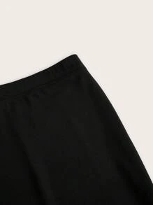 Sunnyshic 大码女式纯色休闲舒适喇叭裤，适合日常外出 - 灰色 - 查看 7