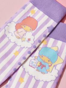 HELLO KITTY AND FRIENDS | SHEIN 3雙中筒吸汗柔軟襪子 - 彩色 - 查看 8