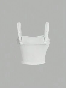 SHEIN MOD White Cute Camisole Top With 3d Floral Design - White - View 2