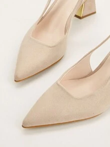 Tacones altos elegantes y con estilo de punta afilada en color albaricoque con detalle de lazo de strass y correas de tobillo, adecuados para bodas, fiestas, vacaciones y ocasiones casuales, elegantes, bombas de mujer - Albaricoque - Ver 5