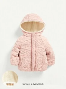 Cozy Pixies 女婴插肩袖连帽保暖衬垫外套 - 杏色 - 查看 1