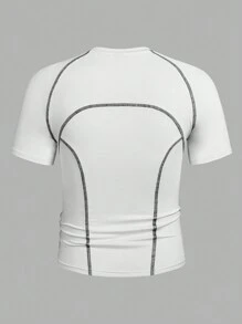 SWAVVY Nam Trang trí Sợi dây Thon gọn Ngắn Áo thun Thích hợp Đối với Mặc hàng ngày In Mùa Xuân Và Mùa hè - trắng - Xem 3