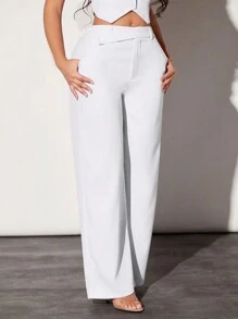 SHEIN SXY Pantalones de traje sencillos de color sólido para dama, ideales para uso diario