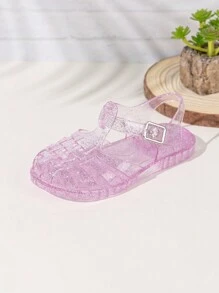 Girls' Crystal Jelly Sandals Flat Beach Shoes For Summer