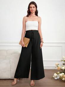 SHEIN Pantalon ample de couleur unie simple pour femme enceinte