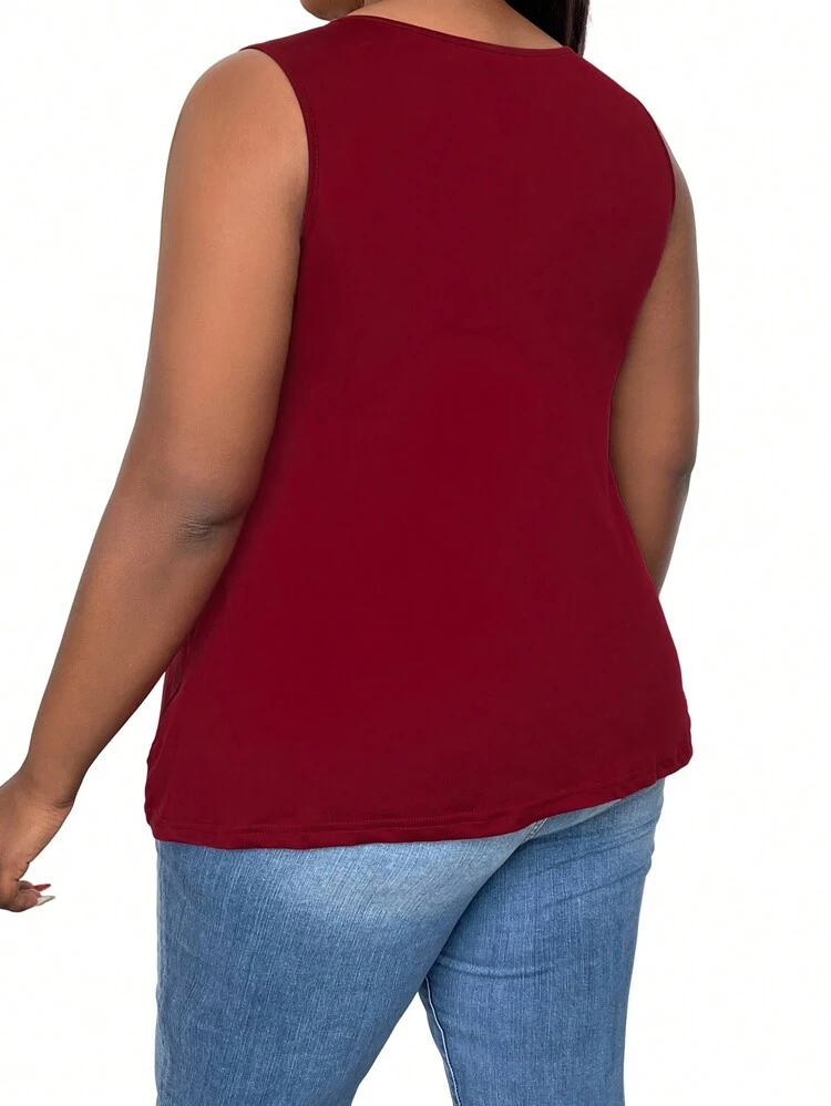 Plus Size Women's Hollow Out Tank Top