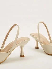 Fall/Winter Pointed Toe Leopard Pattern Ankle Strap Stiletto Heel Sandals, Casual For Wedding, Everyday And Commute, Elegant, Kitten Heels, Party - Apricot - View 5