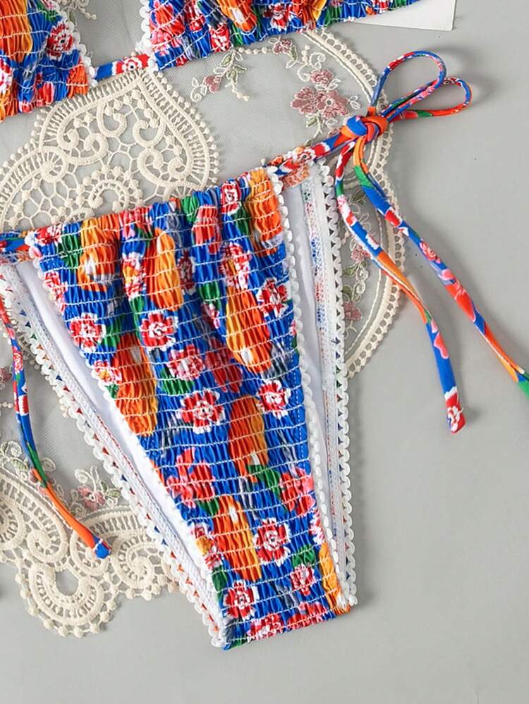 Women Fashionable Sweet Summer Printed Bikini Set