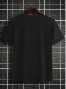 Manfinity LEGND Áo thun nam tay ngắn in họa tiết sư tử 3D cỡ lớn, mặc đi chơi dạo phố - màu đen - Xem 2