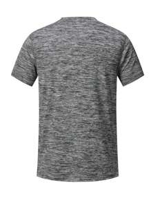 Gym Rark Boyfriend Style Men Gradient Round Neck Short Sleeve Casual Sports T-Shirt For Summer Workout Tops - Grey - View 2