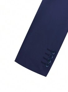 I FineLong Men Spring And Autumn Casual Suit Jacket And Pants Set - Navy Blue - View 3