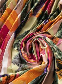 DreamSkyne Plus Size Women\ Spring And Summer Floral Printed Lantern Sleeve Pleated Hem Midi Dress Fall Cloth For Women - Multicolor - View 5