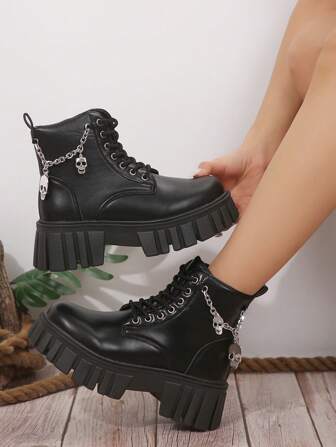 秋冬女士厚底骑士靴、踝靴和短靴（配毛衣）