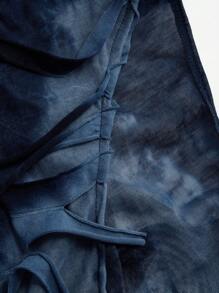 Flirla Plus Size Gothic Sexy Tie-Dye Ripped High Slit Dress Women Outfit For Summer