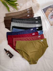12er Set bequeme Dreiecksunterhose für Damen in Übergröße, einfaches Design