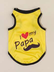 PETSIN Love Papa Father Day Printed Yellow Pet Vest 1pc - Multicolor - View 2