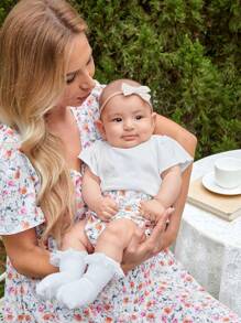 SHEIN Váy cho con bú in họa tiết thời trang mùa hè ngọt ngào dành cho bà bầu - Nhiều màu - Xem 5