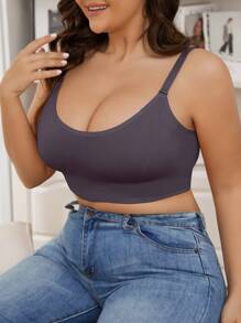 Bralette básico simple unicolor sin costuras de talla grande