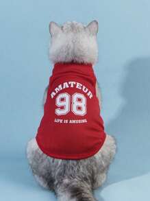 PETSIN Amateur 98 Red Sports Style Printed Pet Vest 1pc - Multicolor - View 1